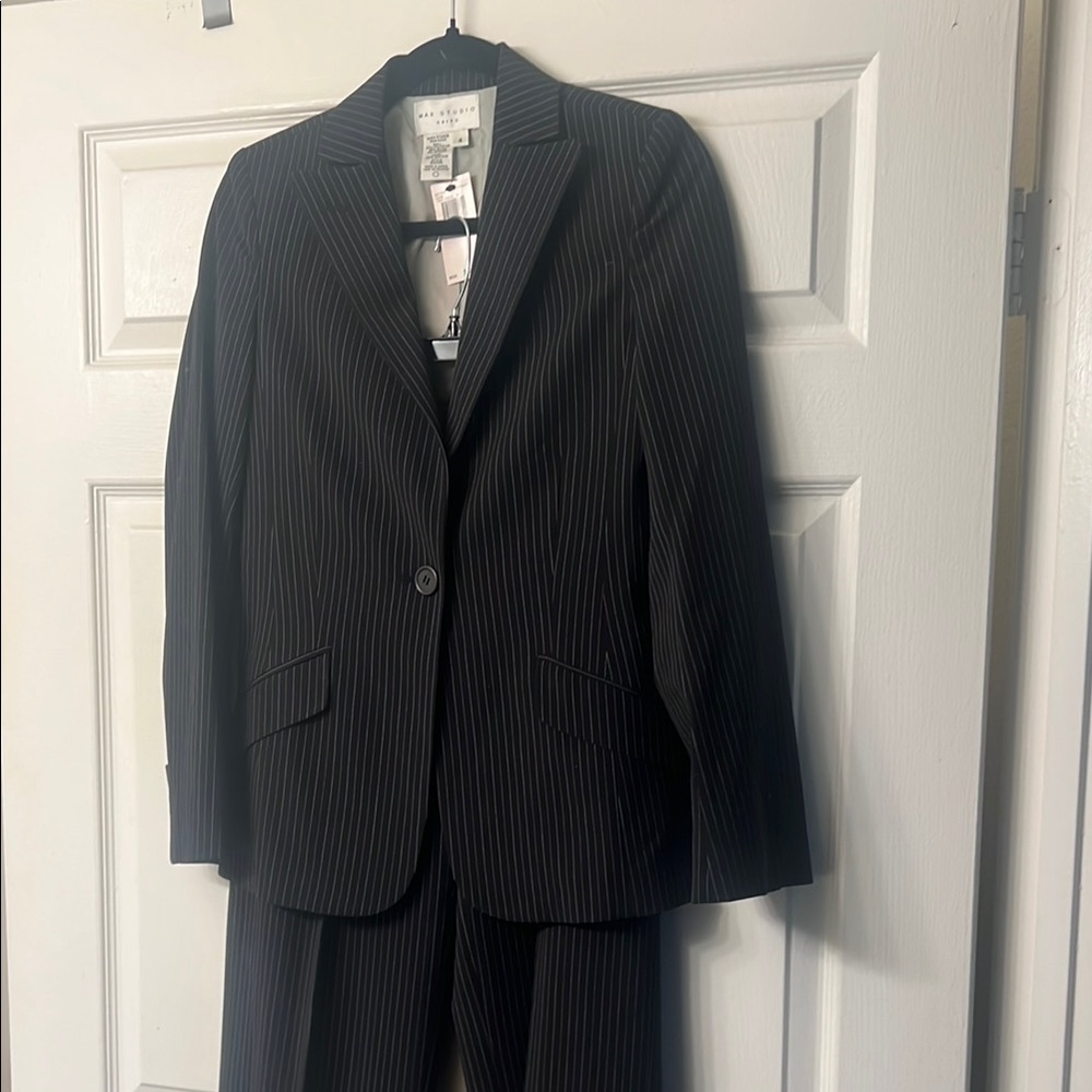 NEW Black Pinstripe Pantsuit by Max Studio